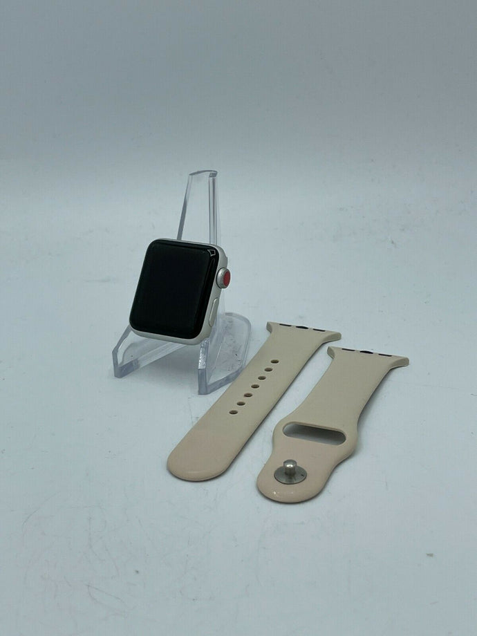 Apple Watch Series 3 Cellular Silver Sport 38mm w/ Antique White Band