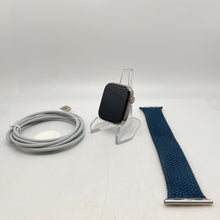 Load image into Gallery viewer, Apple Watch Series 7 Cellular Silver Titanium 45mm Blue Solo Loop Very Good