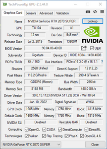 Gigabyte GeForce RTX 2070 SUPER Gaming OC 8GB GDDR6