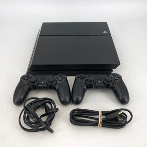Sony Playstation 4 Black 500GB Good Condition w/ 2 Controllers + Cables + Games