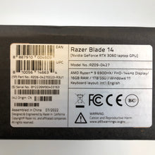 Load image into Gallery viewer, Razer Blade RZ09-0427 14&quot; 2022 FHD 3.3GHz Ryzen 9 6900HX 16GB 1TB RTX 3060 - NEW