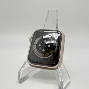 Apple Watch Series 7 (GPS) Starlight Aluminum 41mm w/ Gold Sport Band Excellent