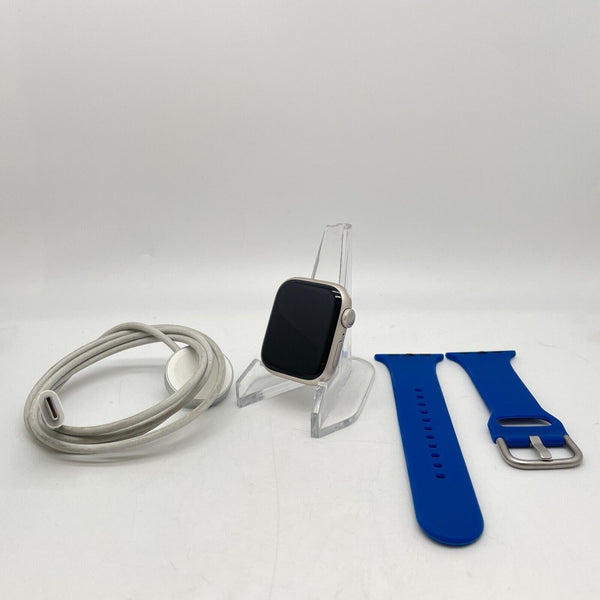 Apple Watch Series 7 (GPS) Starlight Aluminum 41mm Blue Non-OEM Sport Excellent
