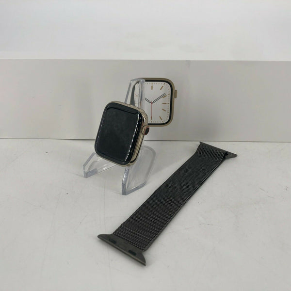 Apple Watch Series 7 Cellular Gold S. Steel 45mm w/ Graphite Milanese Loop