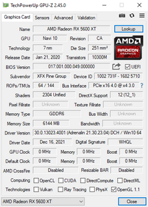 AMD Radeon XFX RX 5600XT 6GB FHR GDDR6 Graphics Card