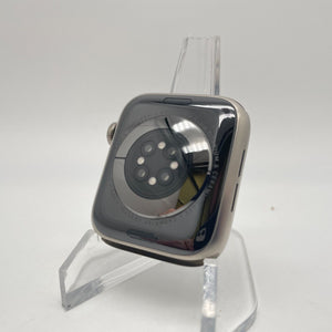 Apple Watch Series 6 Cellular Silver Titanium 44mm w/ Stone Sport Band Excellent