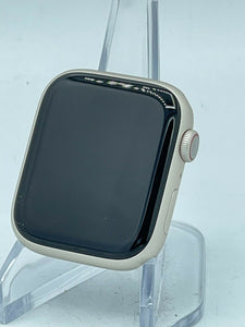 Apple Watch Series 7 Cellular Silver Sport 45mm w/ Khaki Sport
