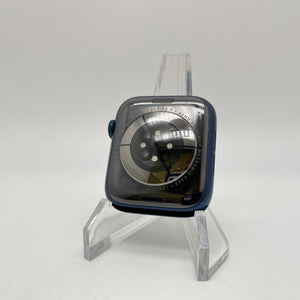 Apple Watch Series 6 Cellular Blue Aluminum 44mm Black Non-OEM Sport Band Good