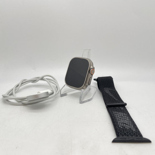Apple Watch Ultra Cellular Titanium 49mm w/ Black Sport Loop Excellent