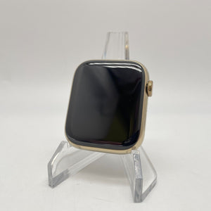 Apple Watch Series 7 Cellular Gold S Steel 45mm w/ Black Non-OEM Sport Excellent