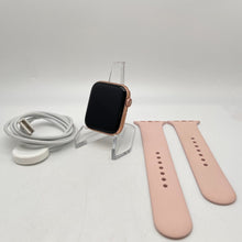 Load image into Gallery viewer, Apple Watch Series 4 Cellular Gold Aluminum 44mm w/ Pink Sport Band Excellent