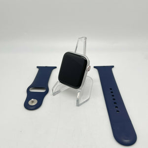Apple Watch Series 6 Cellular Silver Aluminum 44mm Navy Blue Sport Band