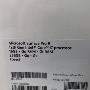 Microsoft Surface Pro 9 13" Green 2022 1.9GHz i7-1265U 16GB 256GB - NEW & SEALED