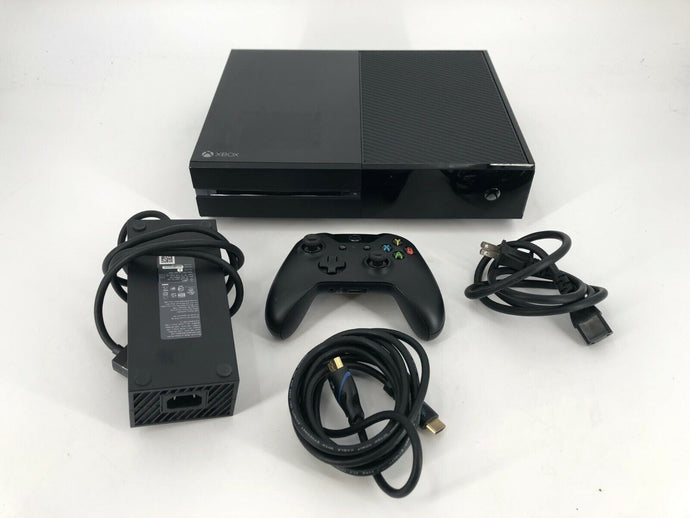 Microsoft Xbox One Black 500GB Good Cond. w/ HDMI/Power Cables + Blue Controller