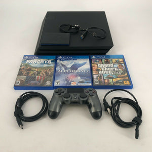 Sony Playstation 4 Pro Black 1TB w/ Controller + Cords + Games + HDD