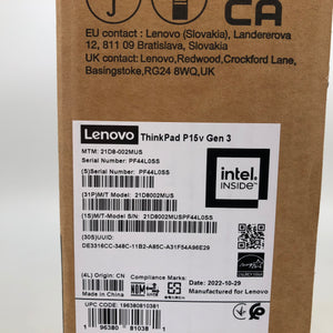 Lenovo ThinkPad P15v Gen 3 15" FHD 2.3GHz i7-12700H 32GB 1TB - Quadro T600 - NEW