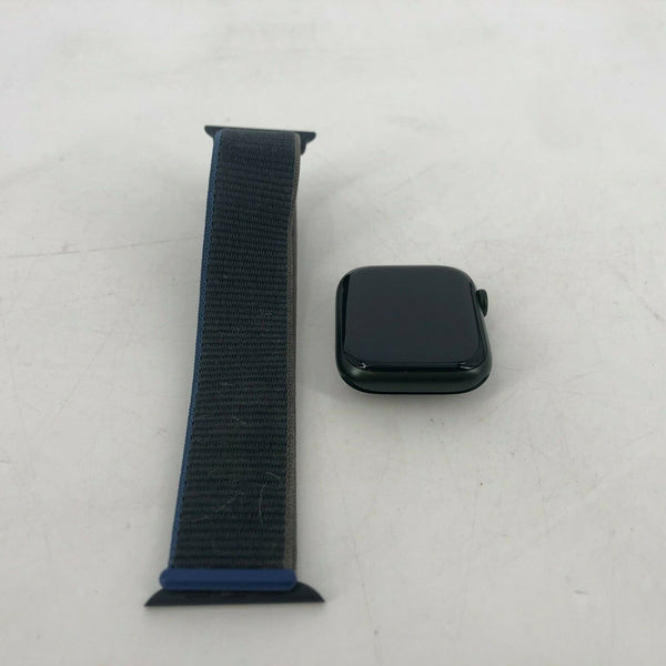 Apple Watch Series 7 Cellular Green Sport 45mm w/ Indigo Fabric Loop