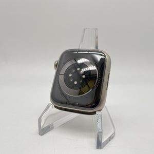 Apple Watch Series 7 Cellular Silver Titanium 45mm w/ Black Solo Loop Excellent