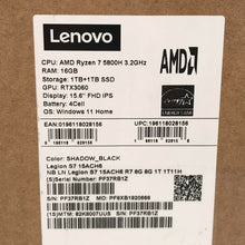 Load image into Gallery viewer, Lenovo Legion S7 15.6&quot; 2021 165Hz 3.2GHz Ryzen 7 16GB 2TB SSD RTX 3060 6GB