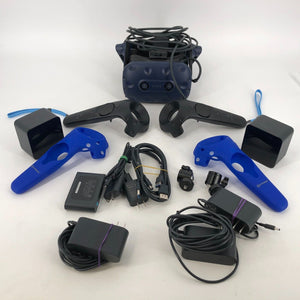 HTC Vive Pro VR Headset Blue w/ Controllers + Cables + Stations