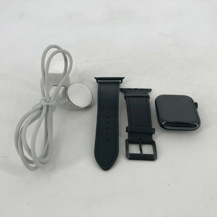 Apple Watch Series 5 Cellular Space Black Stainless 44mm + Black Leather