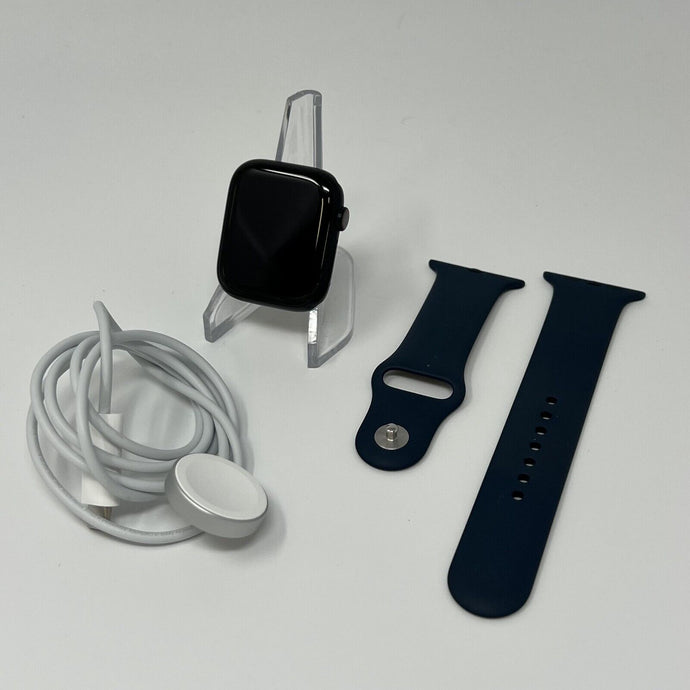 Apple Watch Series 7 Midnight Black Aluminum 45mm Deep Navy Sport