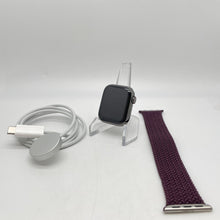 Load image into Gallery viewer, Apple Watch Series 7 Cellular Graphite S. Steel 41mm Purple Solo Loop Excellent