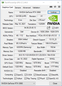 NVIDIA GeForce RTX 3060 12GB GDDR6 Graphics Card
