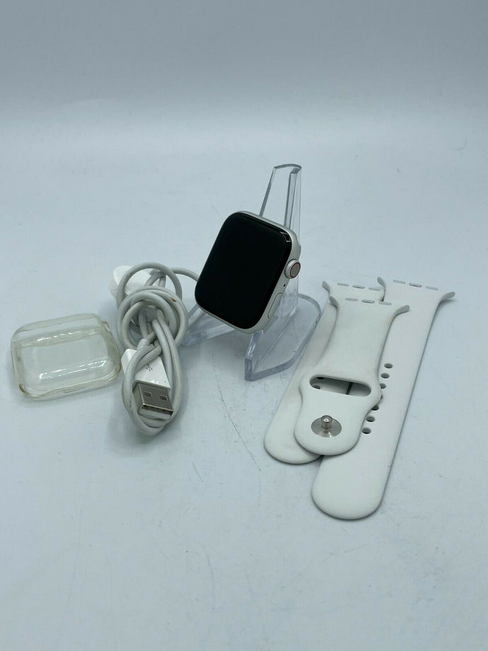 Apple Watch Series 6 Cellular Silver Sport 44mm w/ White Sport