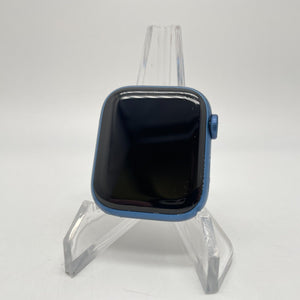 Apple Watch Series 7 Cellular Blue Aluminum 41mm w/ Blue Sport Band Good