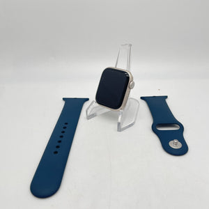 Apple Watch Series 7 (GPS) Starlight Aluminum 41mm w/ Blue Sport Band Fair