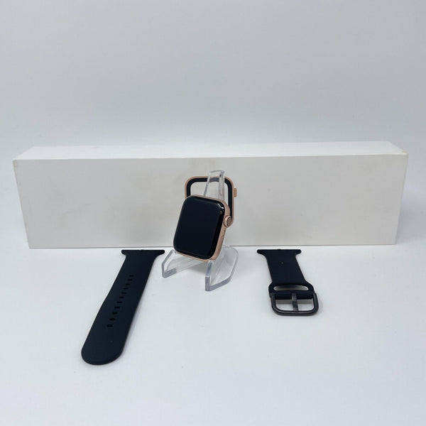 Apple Watch Series 4 (GPS) Rose Gold Aluminum 44mm w/ Black Non-OEM Sport Fair