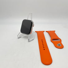 Load image into Gallery viewer, Apple Watch Series 6 Cellular Silver S. Steel 44mm w/Orange Sport Band