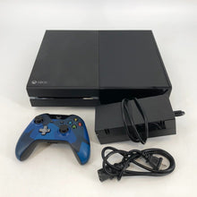 Load image into Gallery viewer, Microsoft Xbox One Black 500GB Good Cond. w/ Power Cable + Blue Camo Controller