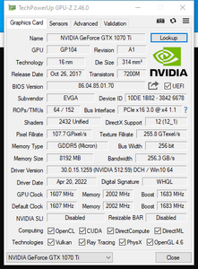 EVGA GeForce GTX 1070 Ti FTW3 Gaming ACX 3.0 8GB Graphics Card
