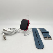 Load image into Gallery viewer, Apple Watch Series 7 Cellular Red Aluminum 45mm w/ Blue Sport Band Very Good