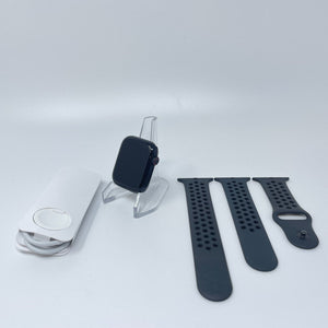 Apple Watch Series 7 Nike Cellular Midnight Black Aluminum 45mm Black Sport Good