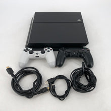 Load image into Gallery viewer, Sony Playstation 4 Black 500GB - Good Condition w/ 2 Controllers + Power/HDMI