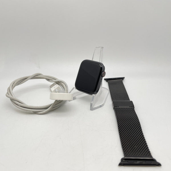 Apple Watch Series 4 Cellular Space Gray Aluminum 44mm Black Milanese Loop Good
