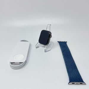 Apple Watch Series 7 Cellular Graphite S. Steel 45mm Blue Solo Loop Very Good
