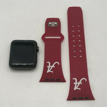 Load image into Gallery viewer, Apple Watch Series 2 (GPS) Black Stainless Steel 42mm + Red Alabama Band