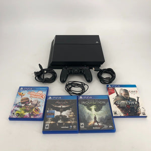 Sony Playstation 4 Black 500GB w/ Controller + Cables + Games