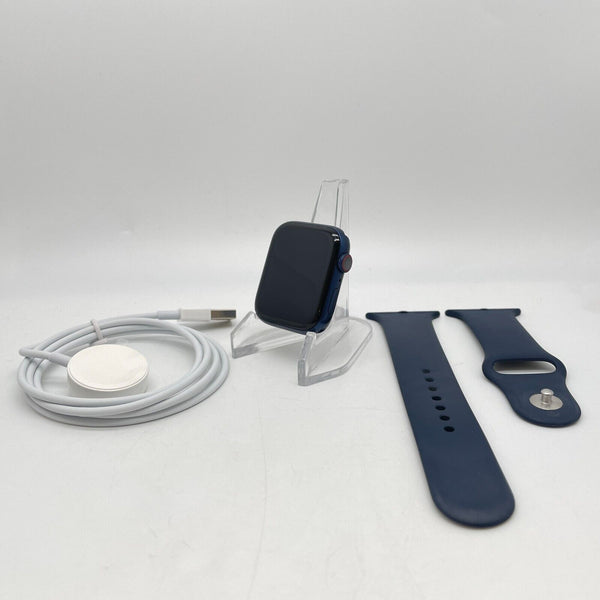 Apple Watch Series 6 Cellular Blue Aluminum 44mm w/ Deep Navy Sport Band Good
