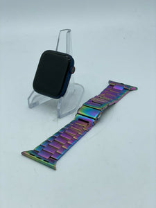 Apple Watch Series 6 Cellular Blue Sport 44mm w/ Rainbow Link Band