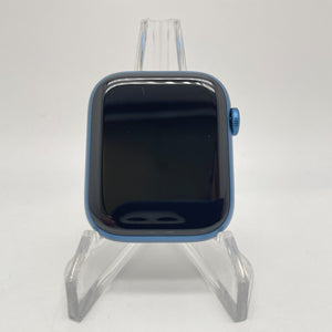 Apple Watch Series 7 Cellular Blue Aluminum 45mm w/ Blue Sport Band Good