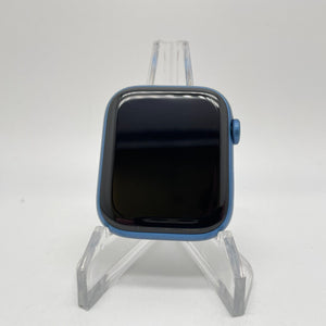 Apple Watch Series 7 Cellular Blue Aluminum 45mm w/ Black Sport Band Good