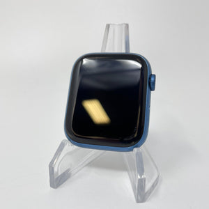 Apple Watch Series 7 Cellular Blue Aluminum 45mm w/ Blue Sport Band Good