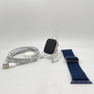 Apple Watch Series 7 (GPS) Starlight Aluminum 41mm w/ Blue Sport Loop Good