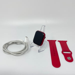 Apple Watch Series 7 Cellular Red Aluminum 45mm w/ Red Sport Band