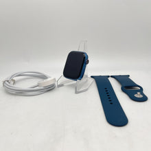 Load image into Gallery viewer, Apple Watch Series 7 Cellular Blue Aluminum 45mm w/ Blue Sport Band Good